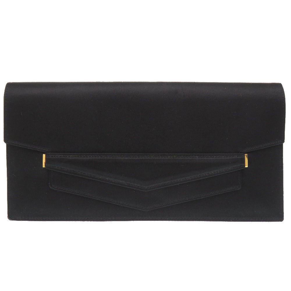 HERMES Clutch bag Satin black Fako Women(Unisex) Used