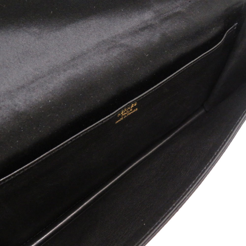 HERMES Clutch bag Satin black Fako Women(Unisex) Used