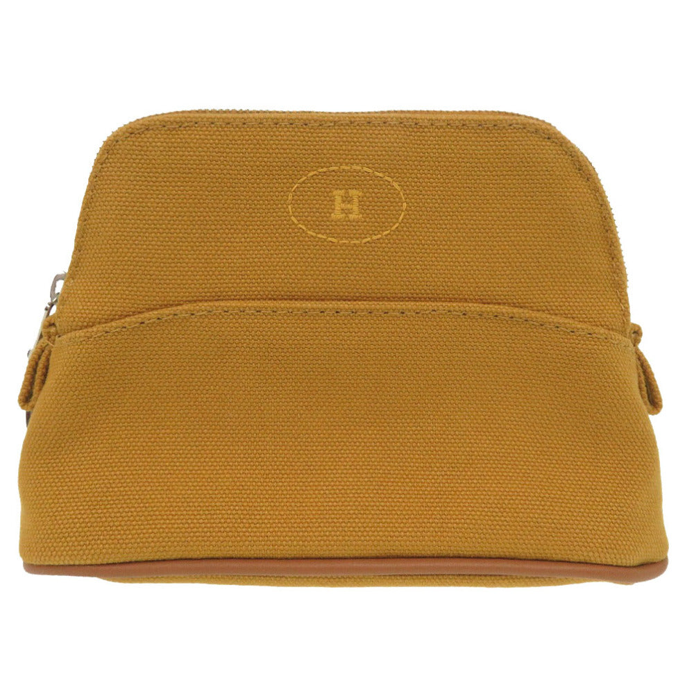 HERMES Pouch cotton Ocher Boride pouch mini mini Women Used