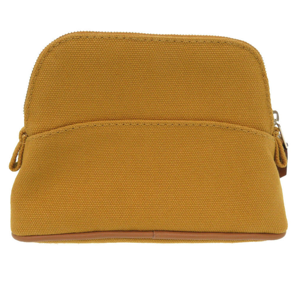 HERMES Pouch cotton Ocher Boride pouch mini mini Women Used