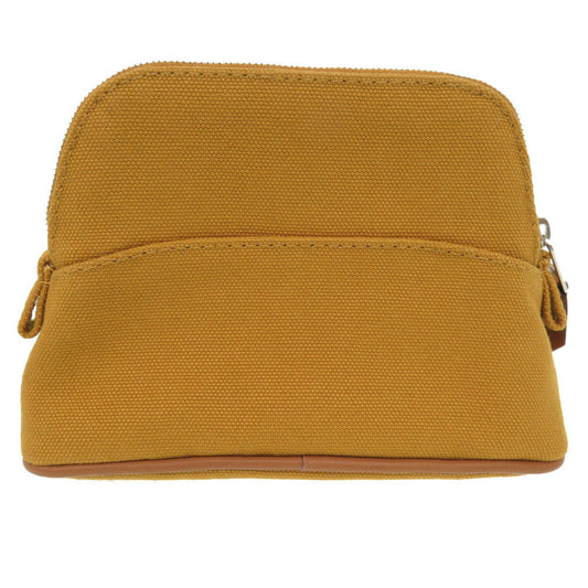 HERMES Pouch cotton Ocher Boride pouch mini mini Women Used