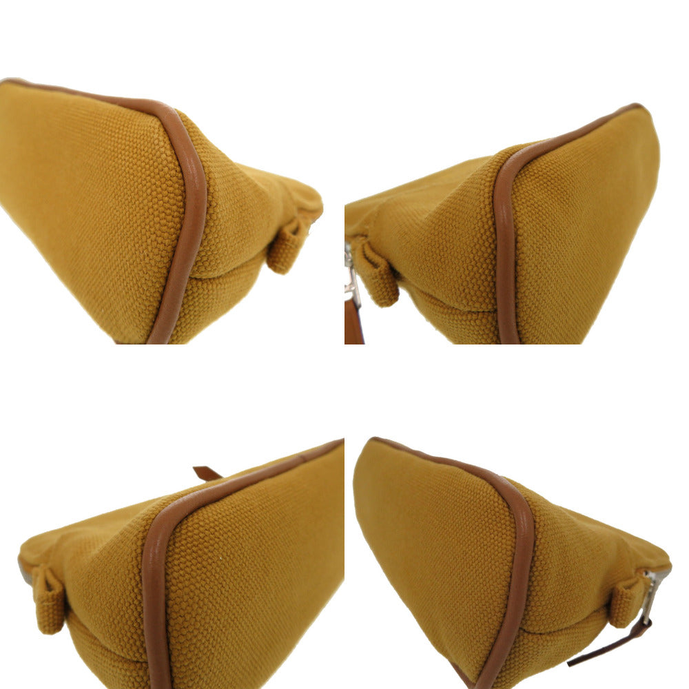 HERMES Pouch cotton Ocher Boride pouch mini mini Women Used