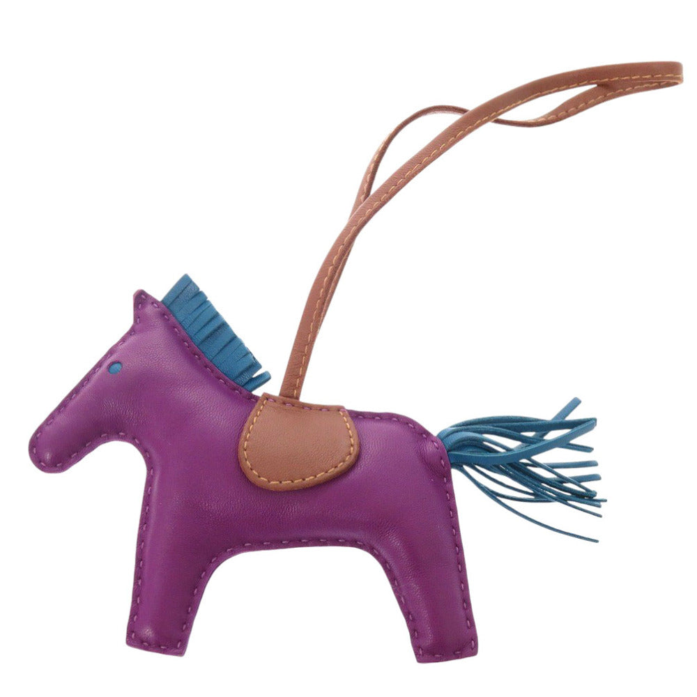 HERMES key ring leather Anemone Rodeo MM