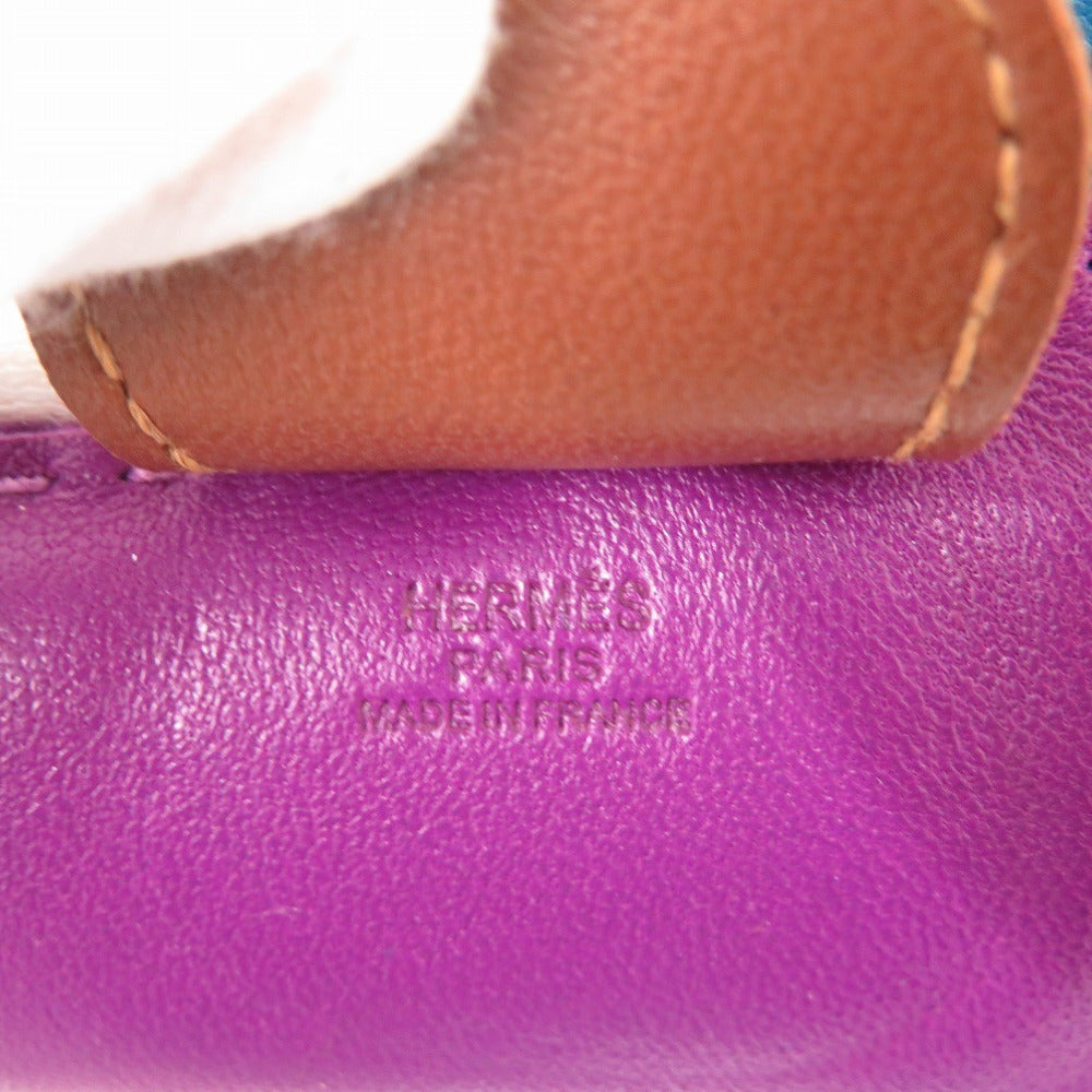 HERMES key ring leather Anemone Rodeo MM