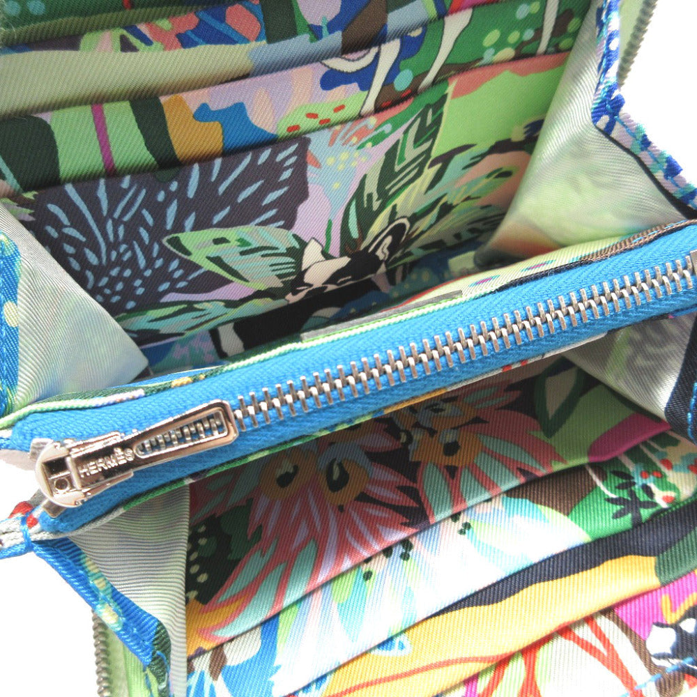HERMES Coin case Epsom, Silk Veil Fizz Zip Around Azap compact silk in Women(Unisex) Used