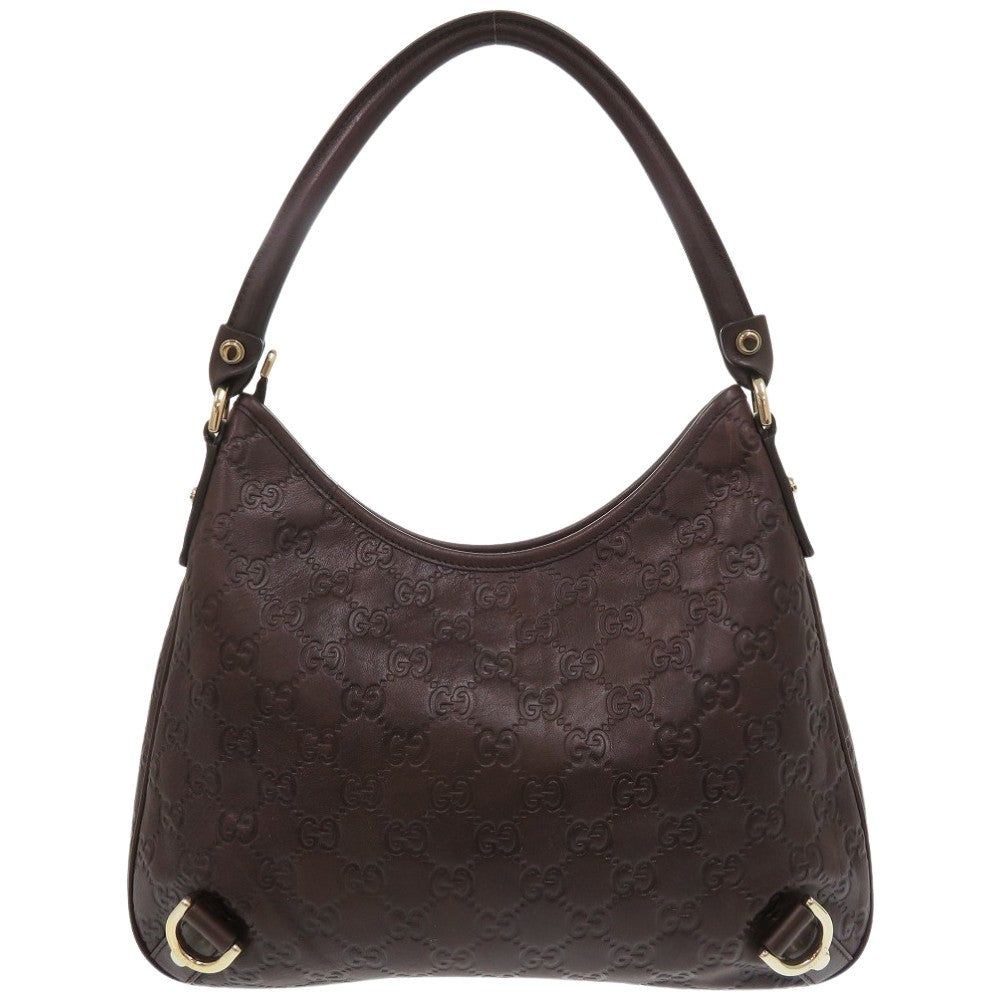 GUCCI Shoulder Bag 130738 Calfskin Brown Guccissima Abby One Shoulder Bag Dark Brown Women Used