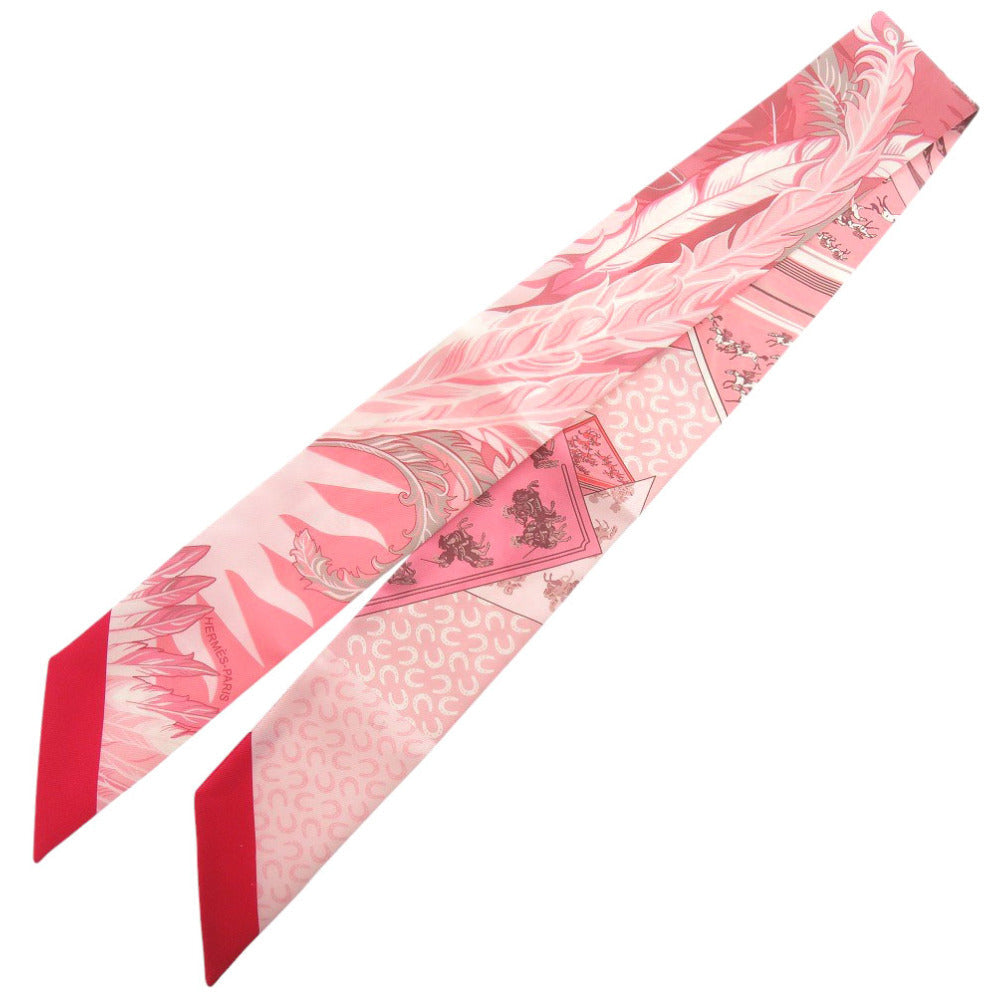HERMES scarf silk Pink type Twilly