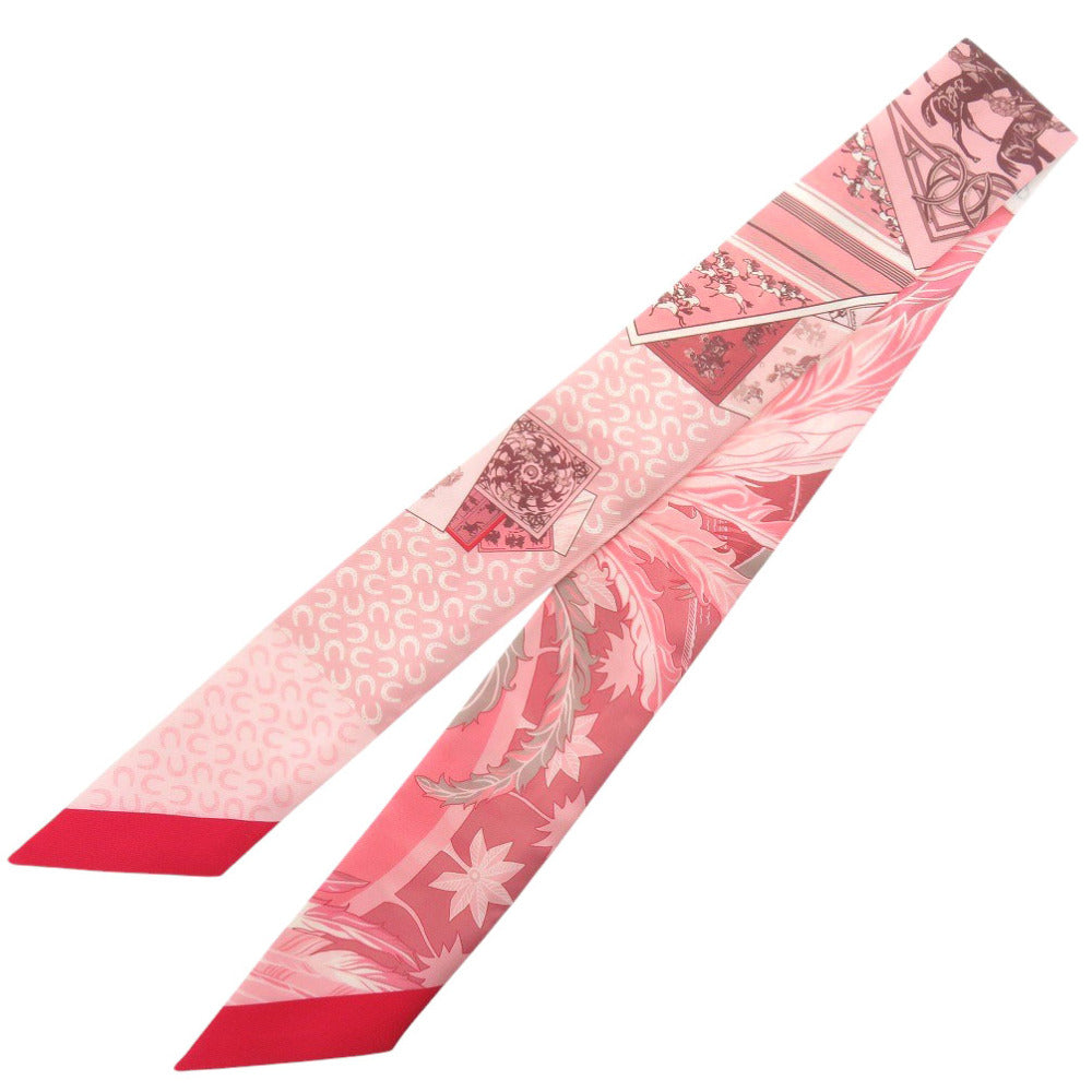 HERMES scarf silk Pink type Twilly