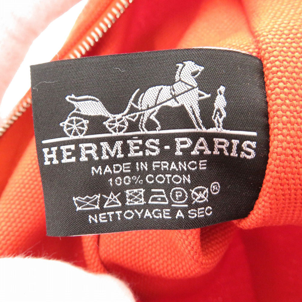 HERMES Pouch cotton Orange Yachting GM Women Used