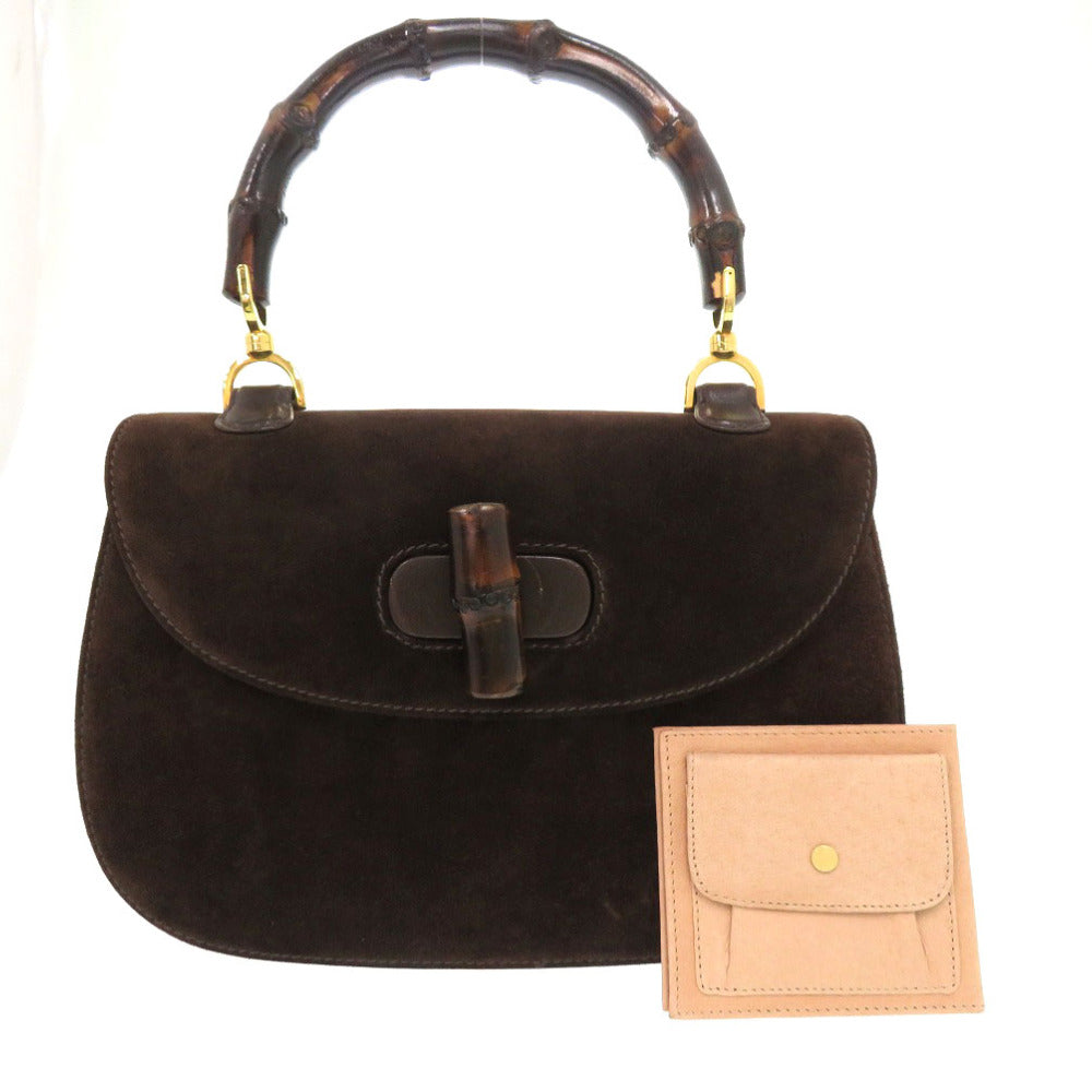 GUCCI Handbag leather Brown Bamboo turnlock handbag Women Used