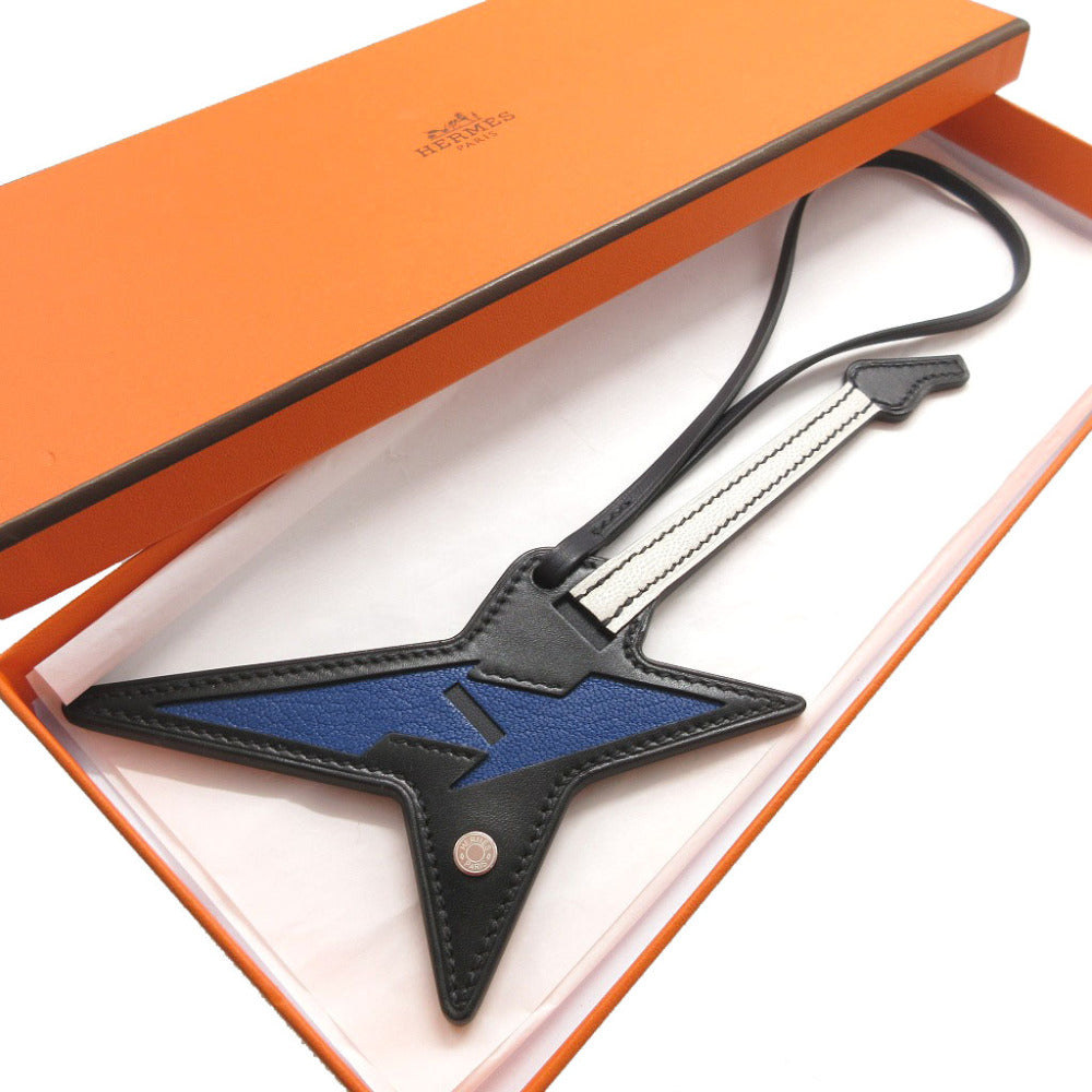 HERMES key ring 084080CJ Vota De Lacto Blue royal ROCK Guitar Bag Charm Women(Unisex) Used