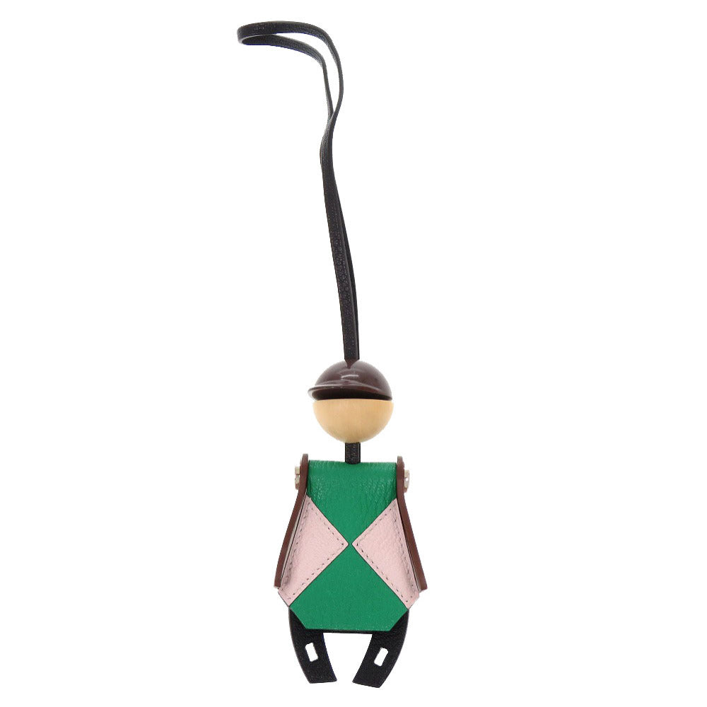 HERMES key ring Vauvarenia black Jockey bag charm