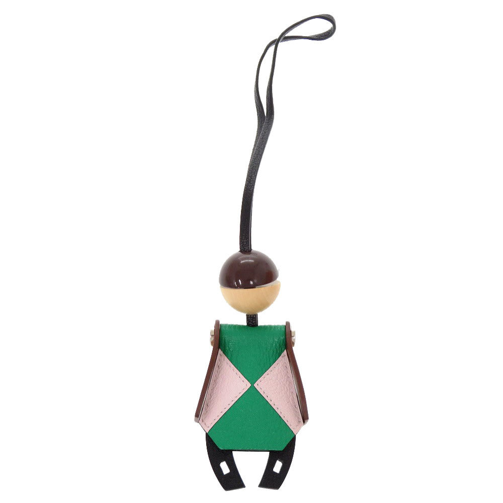 HERMES key ring Vauvarenia black Jockey bag charm