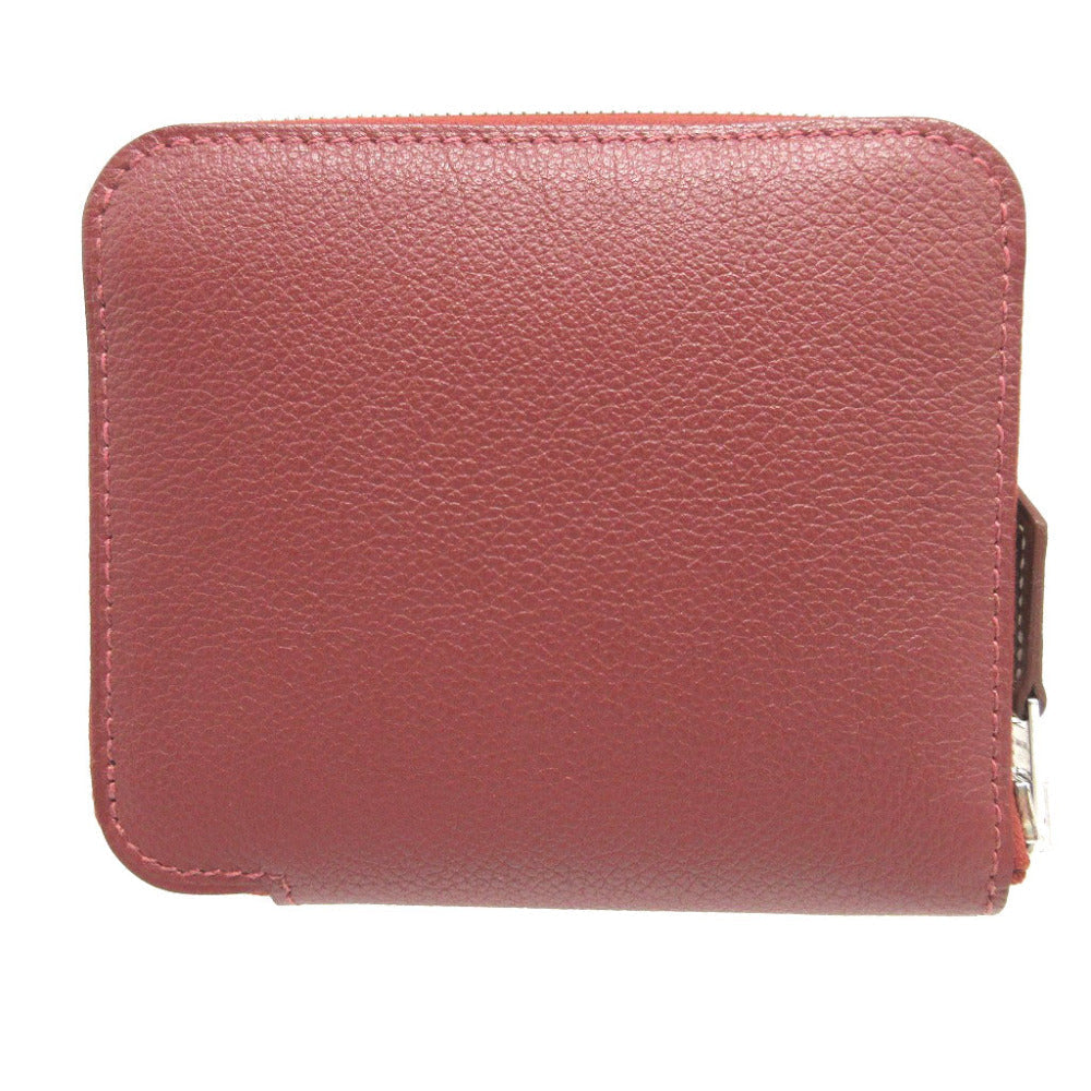 HERMES Coin case Evercolor, Silk Rouge ash Zip Around Azap compact silk in Women(Unisex) Used