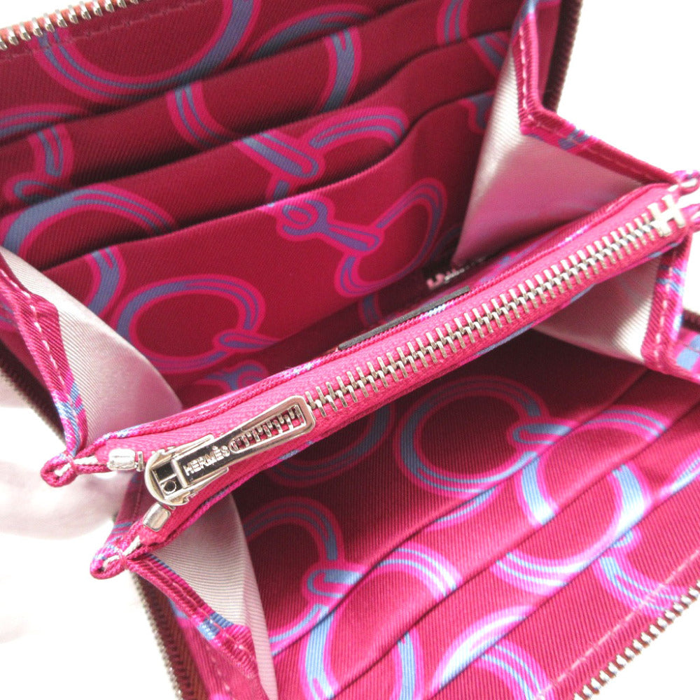 HERMES Coin case Evercolor, Silk Rouge ash Zip Around Azap compact silk in Women(Unisex) Used