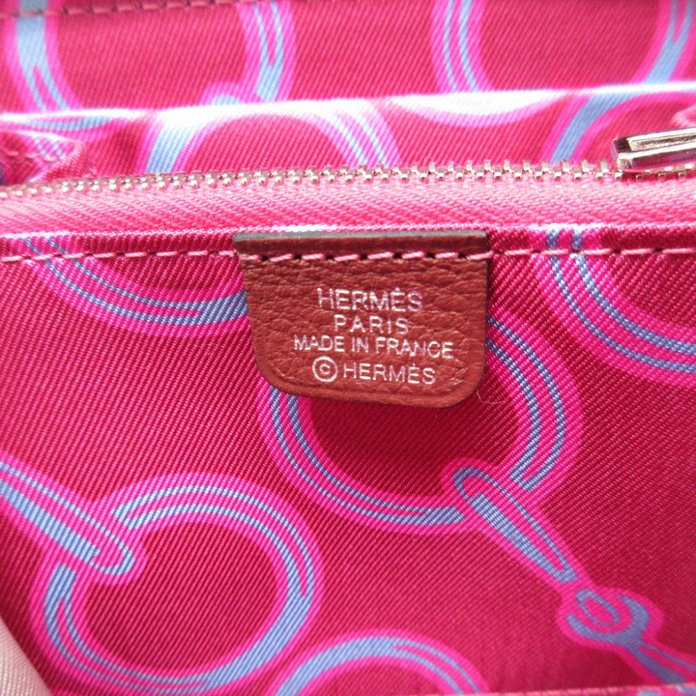 HERMES Coin case Evercolor, Silk Rouge ash Zip Around Azap compact silk in Women(Unisex) Used