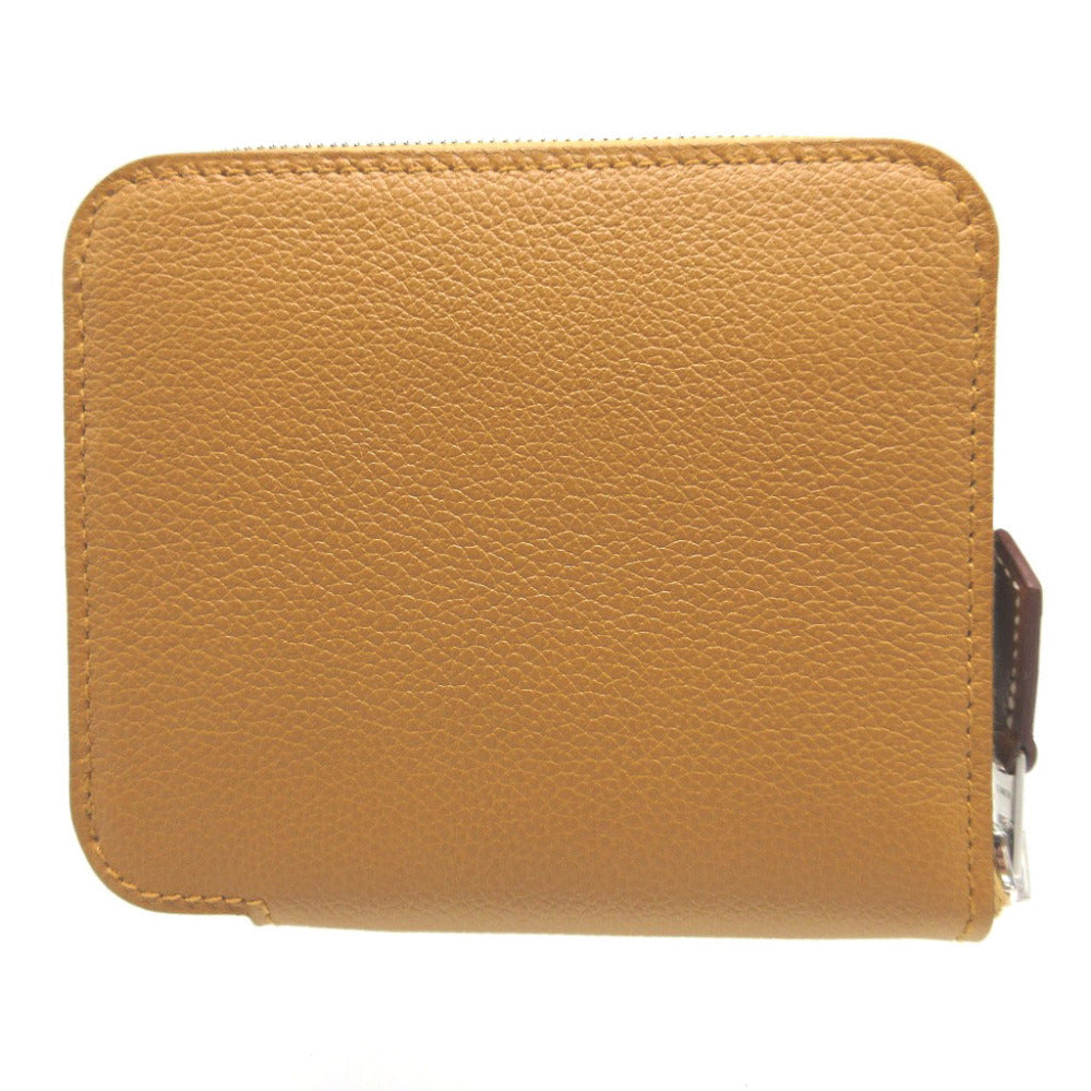 HERMES Coin case Evercolor, Silk caramel Zip Around Azap compact silk in Women(Unisex) Used