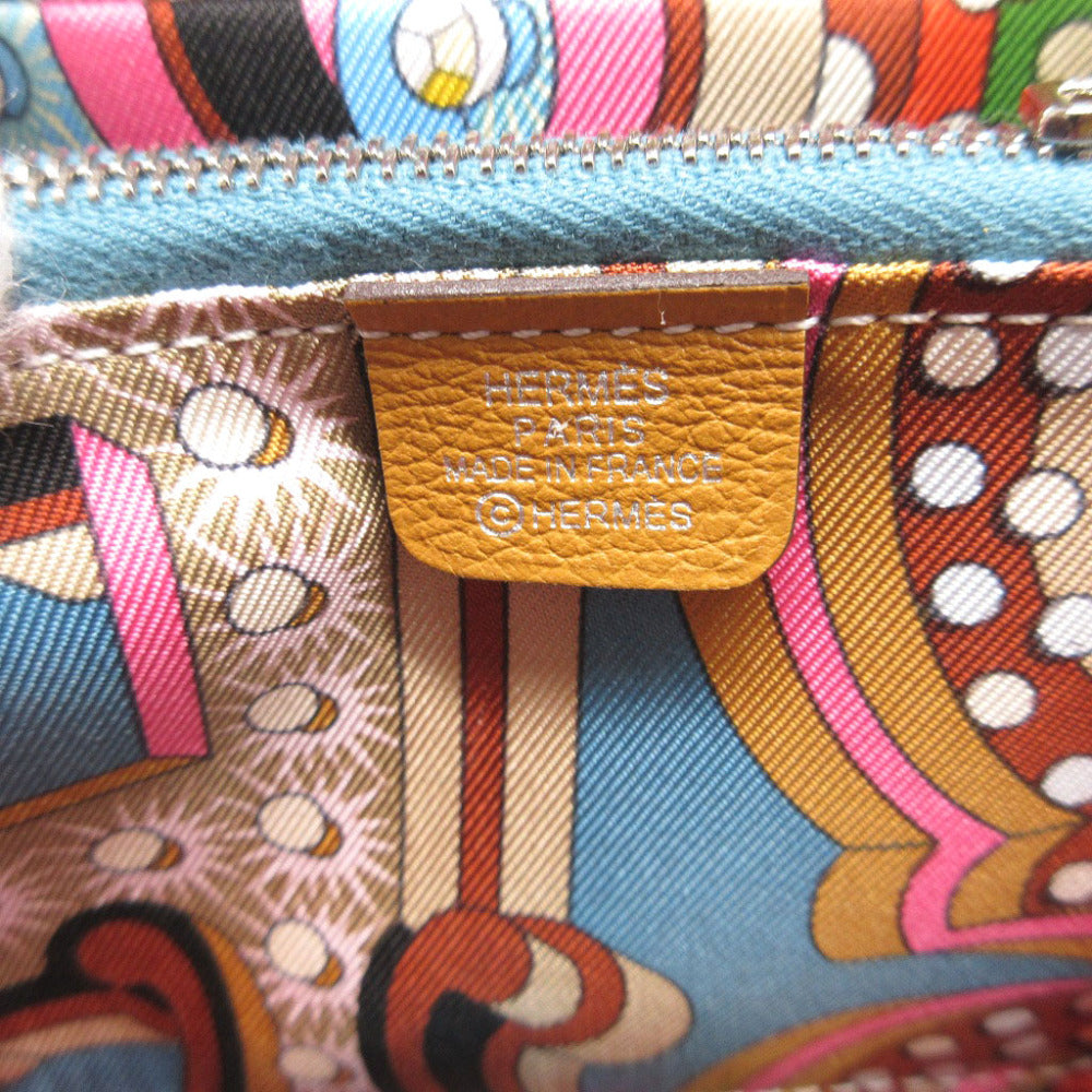 HERMES Coin case Evercolor, Silk caramel Zip Around Azap compact silk in Women(Unisex) Used