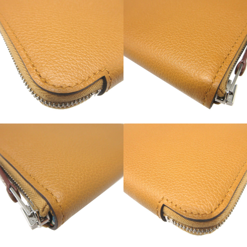 HERMES Coin case Evercolor, Silk caramel Zip Around Azap compact silk in Women(Unisex) Used