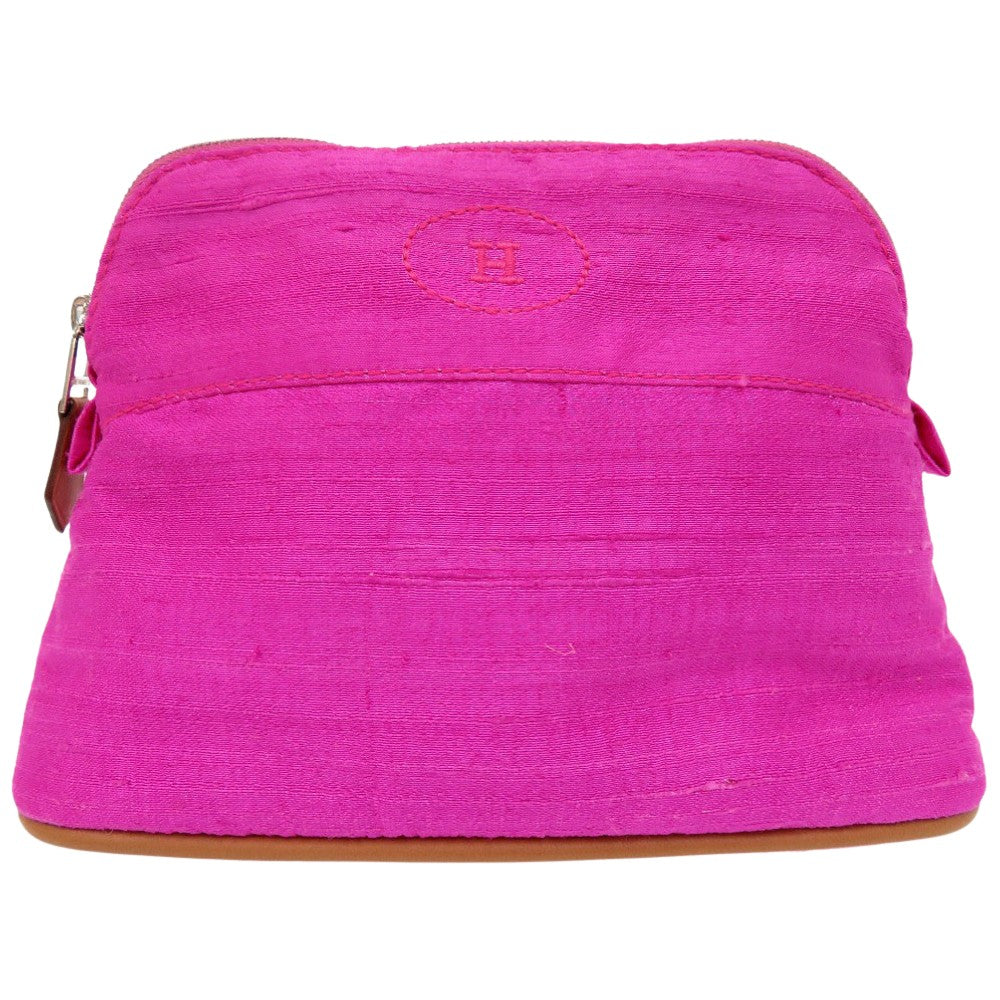 HERMES Pouch silk Rose Pivoine Hermes Bolide Pouch 16 Silk Women Used