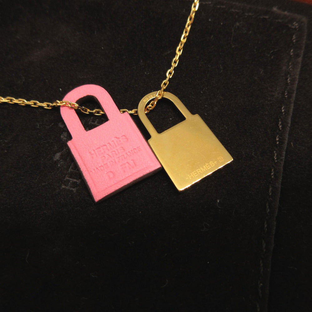 HERMES Necklace Vaux Swift, Gold Plated Rose azare Cadena motif O'Kelly PM