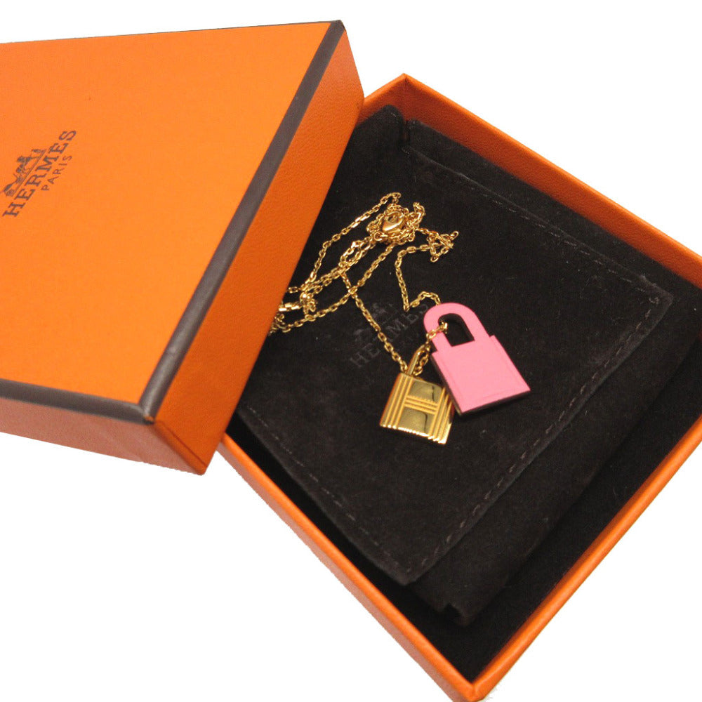 HERMES Necklace Vaux Swift, Gold Plated Rose azare Cadena motif O'Kelly PM