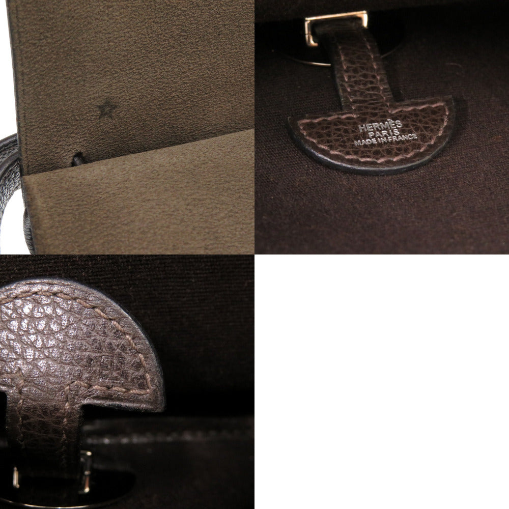 HERMES Handbag Toile Officier, Vache Lieger Havana Colorado PM