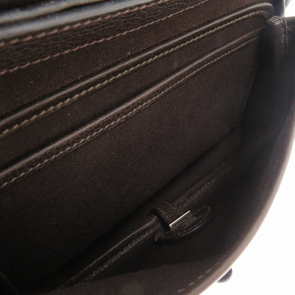 HERMES Handbag Toile Officier, Vache Lieger Havana Colorado PM