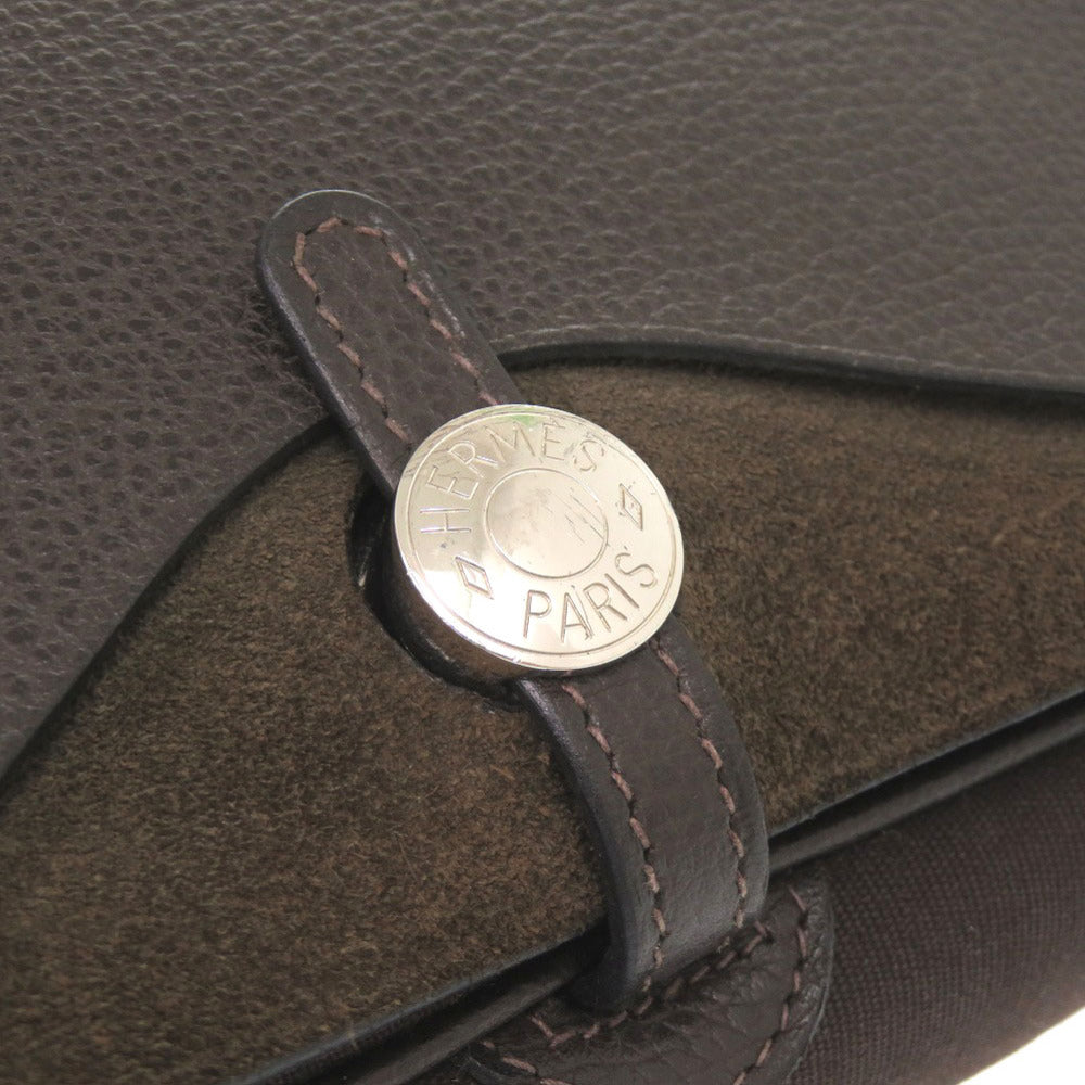 HERMES Handbag Toile Officier, Vache Lieger Havana Colorado PM