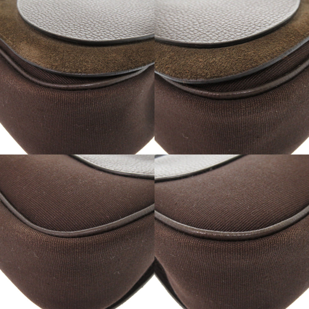 HERMES Handbag Toile Officier, Vache Lieger Havana Colorado PM