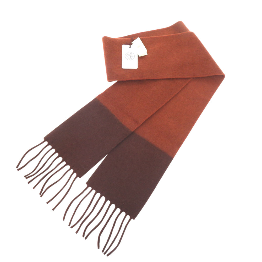 HERMES Scarf M10336 cashmere Brown skinny