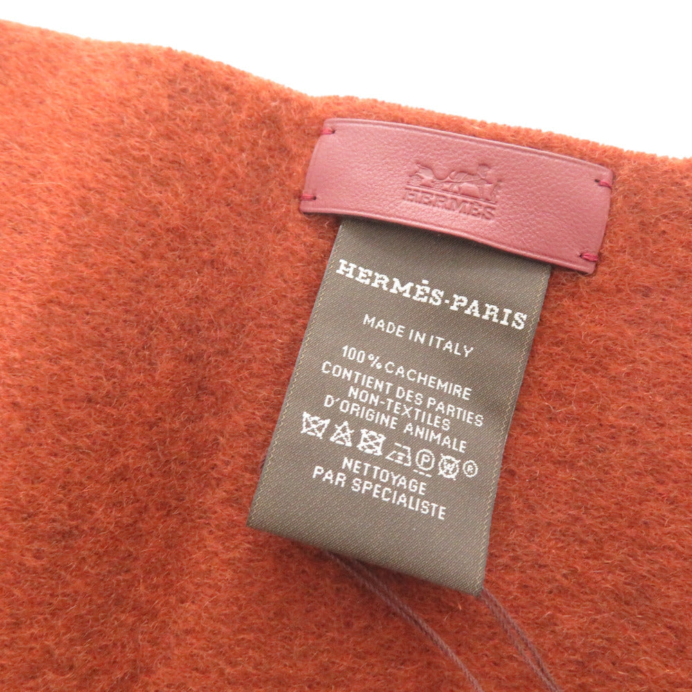HERMES Scarf M10336 cashmere Brown skinny