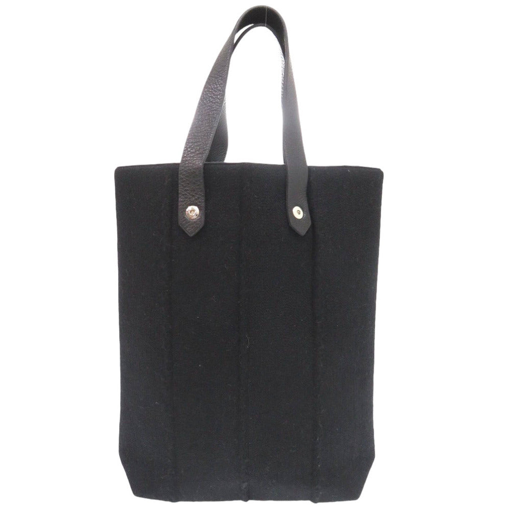 HERMES Tote Bag Wool, Leather black Amedaba Tote Bag