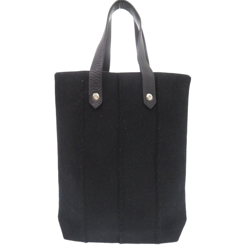 HERMES Tote Bag Wool, Leather black Amedaba Tote Bag