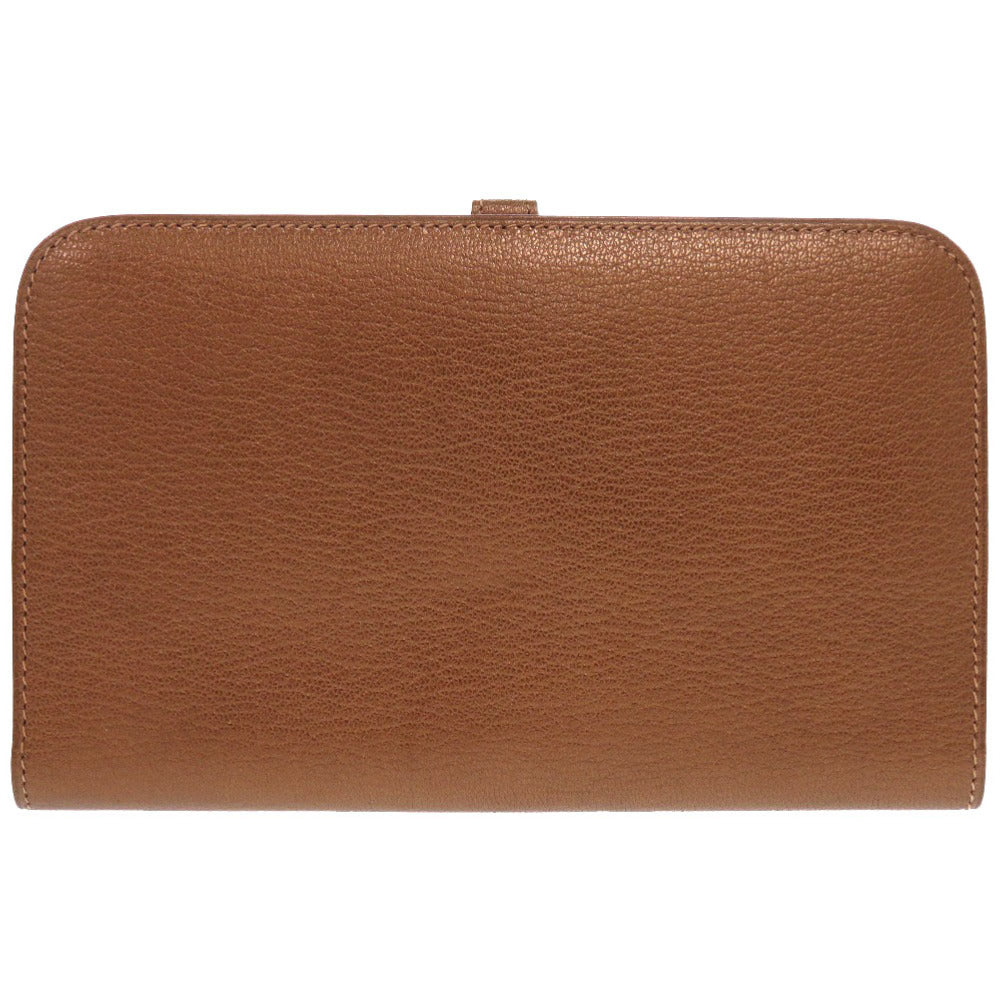 HERMES Long Wallet Purse Shave bronze Dogon GM Midosuji Limited Women Used
