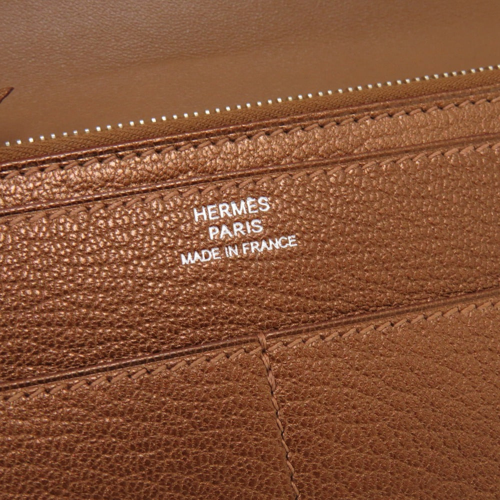 HERMES Long Wallet Purse Shave bronze Dogon GM Midosuji Limited Women Used