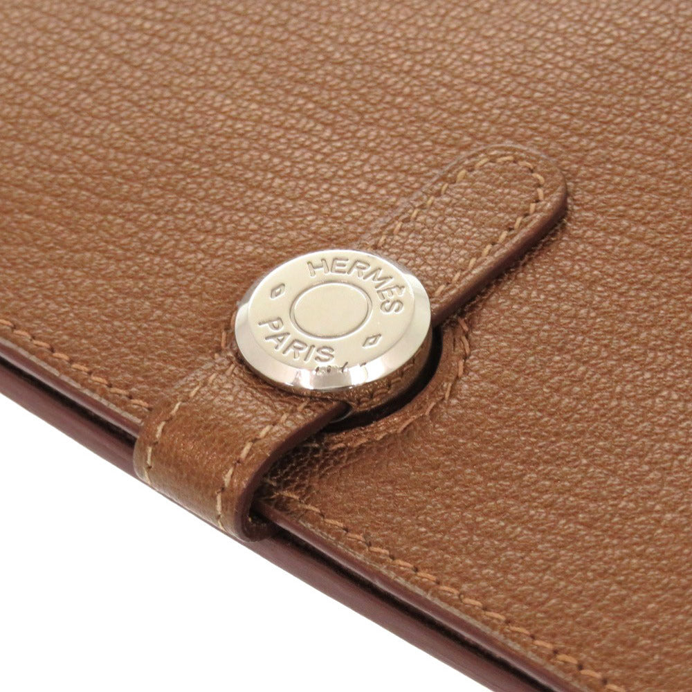 HERMES Long Wallet Purse Shave bronze Dogon GM Midosuji Limited Women Used