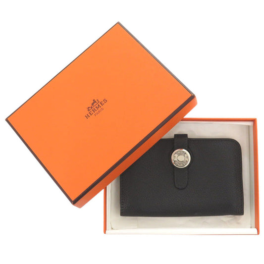 HERMES Card Case Togo black Dogon