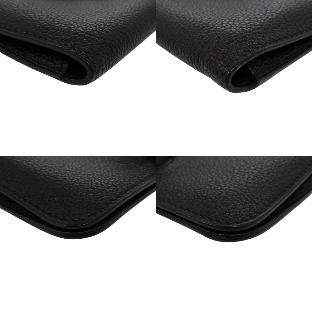 HERMES Card Case Togo black Dogon