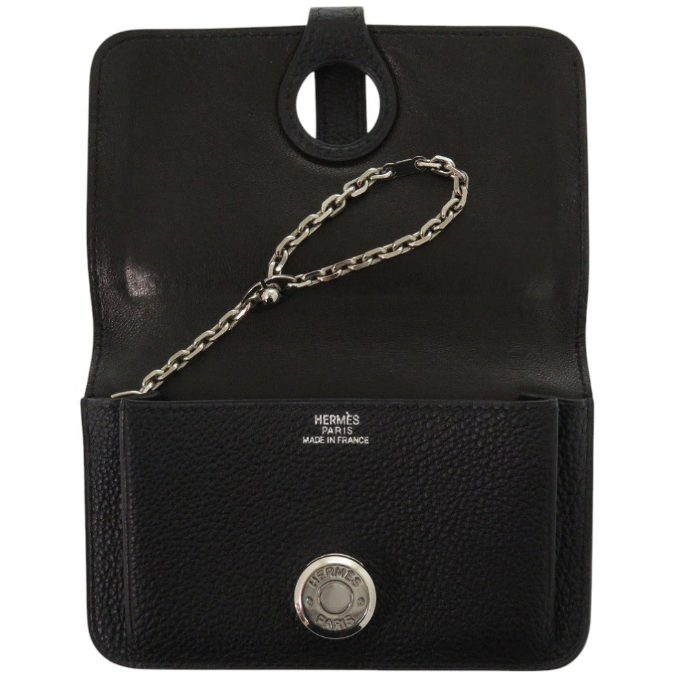 HERMES Card Case Togo black Dogon