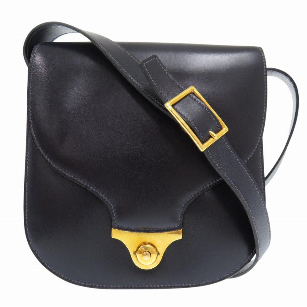 HERMES Shoulder Bag Box scarf black vintage Shoulder Bag