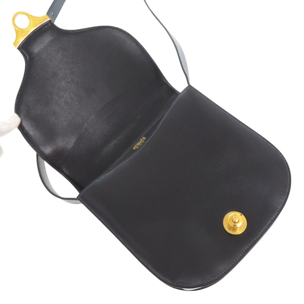 HERMES Shoulder Bag Box scarf black vintage Shoulder Bag