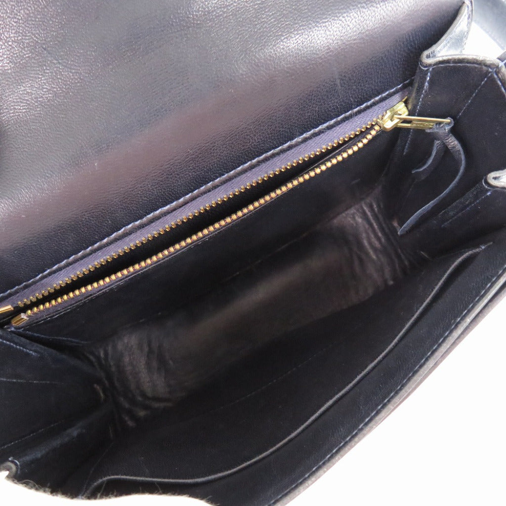 HERMES Shoulder Bag Box scarf black vintage Shoulder Bag