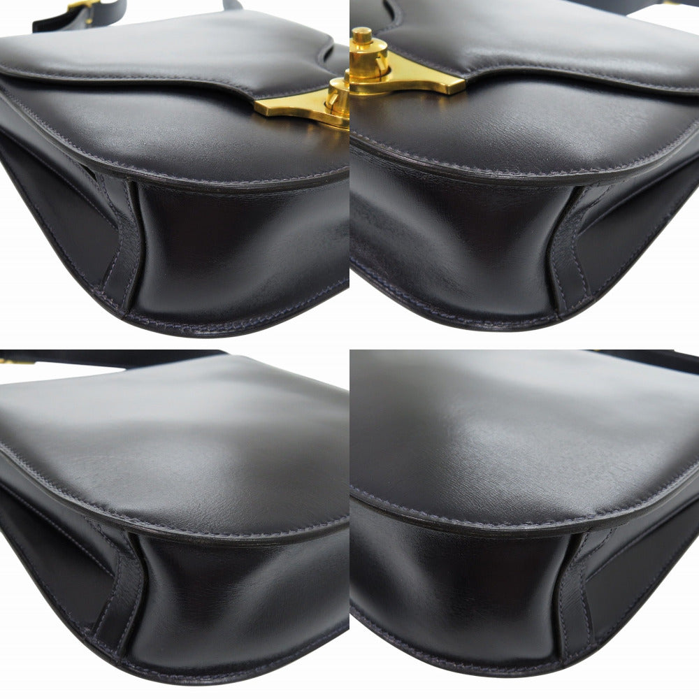 HERMES Shoulder Bag Box scarf black vintage Shoulder Bag