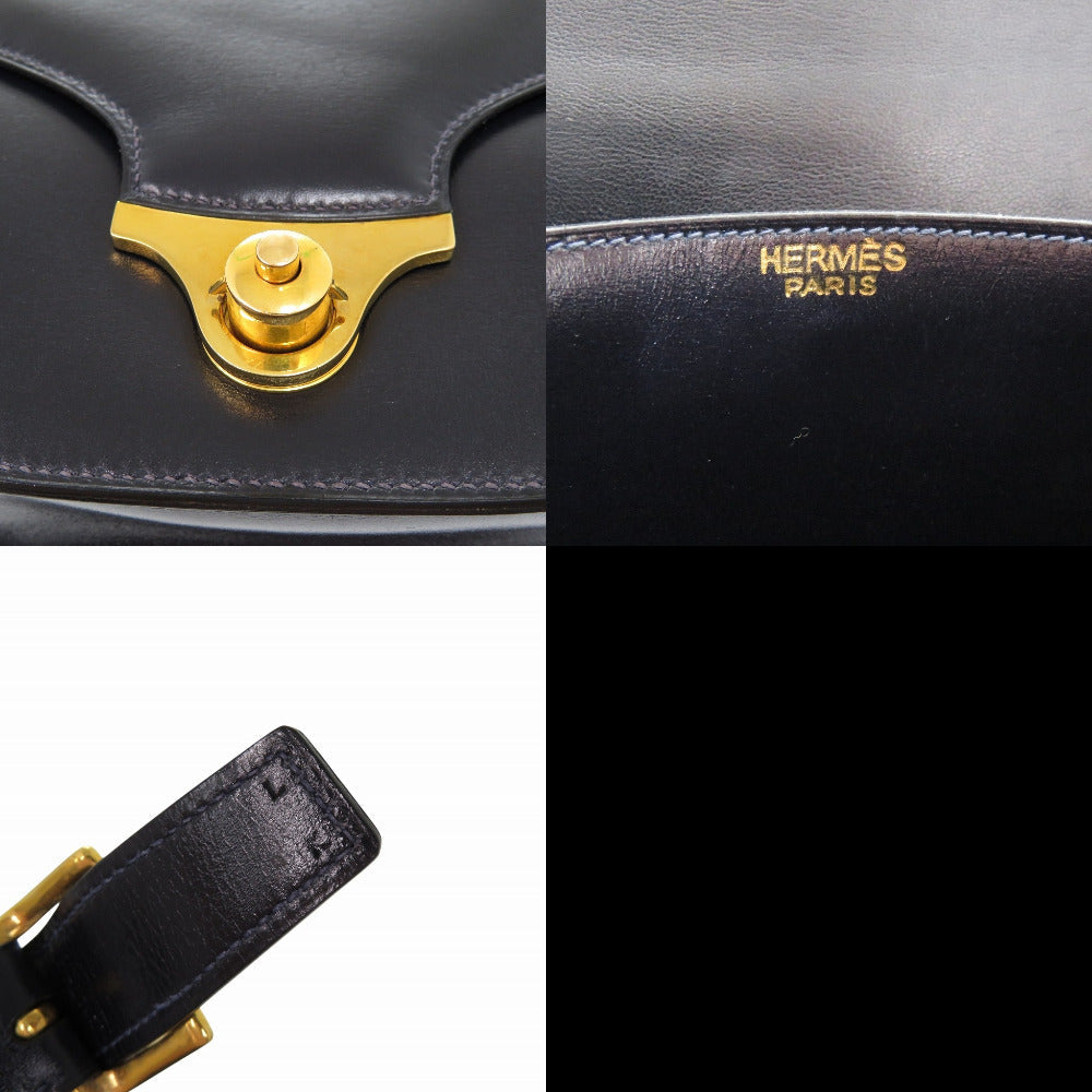 HERMES Shoulder Bag Box scarf black vintage Shoulder Bag