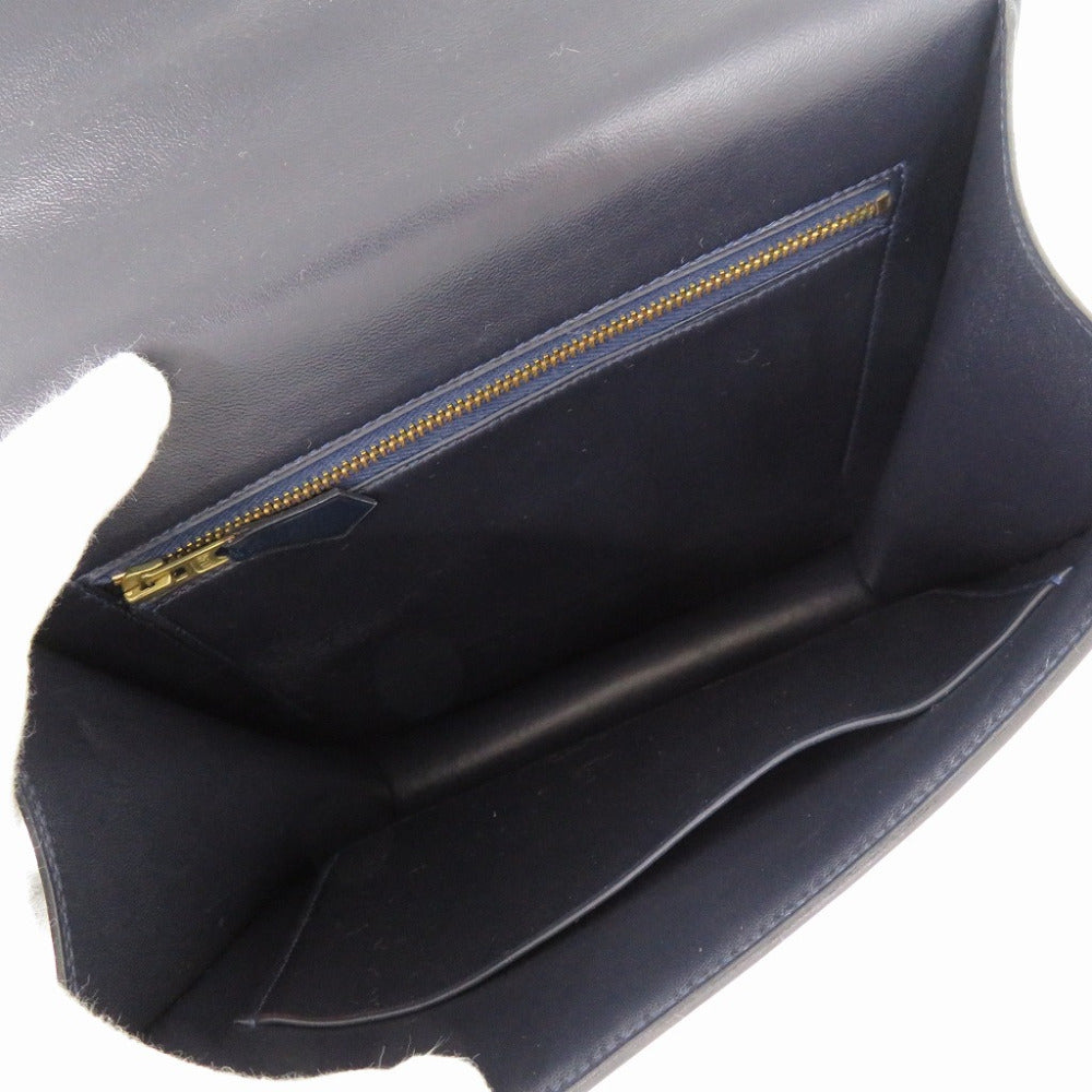 HERMES Shoulder Bag Box scarf Navy Camargue