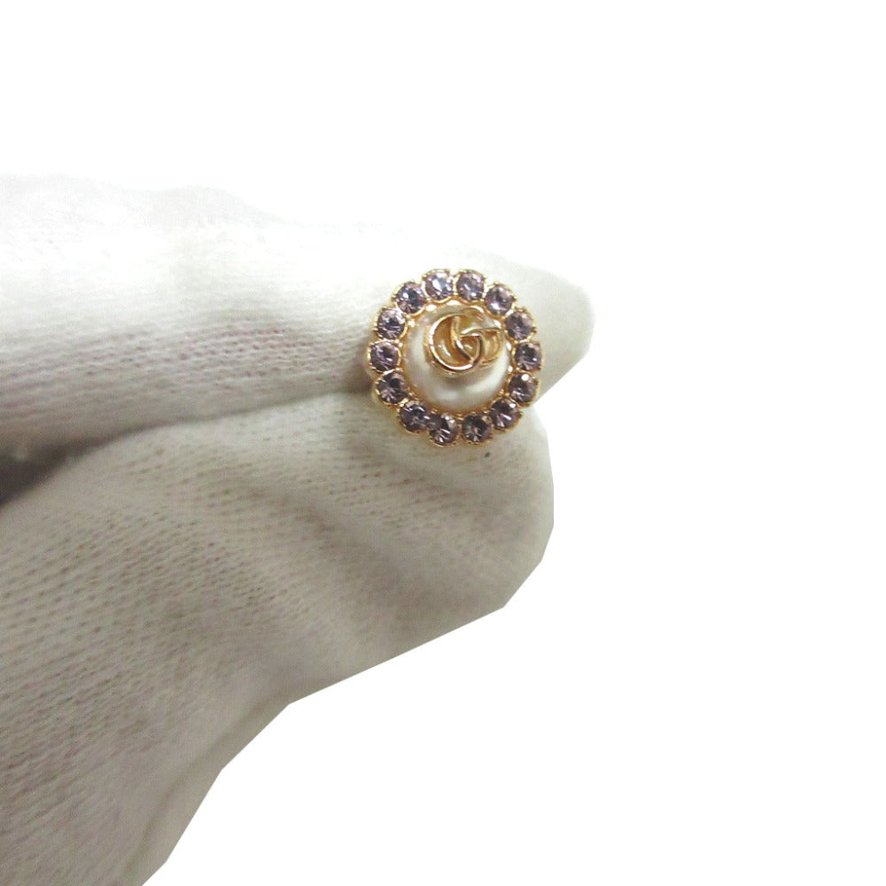 GUCCI Pierce Metal, Faux Pearl Pink gold GG Marmont