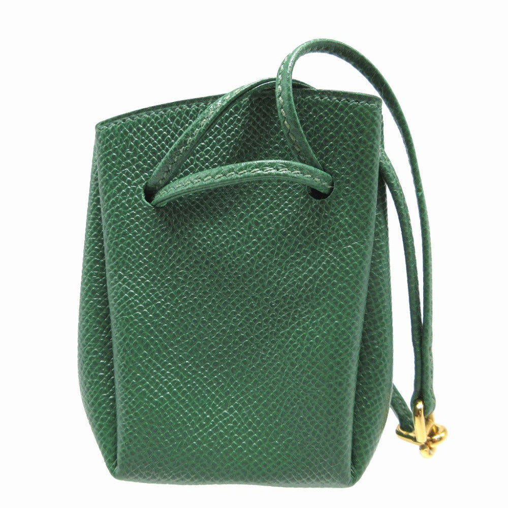 HERMES Pouch Courchevel Vert Vespa