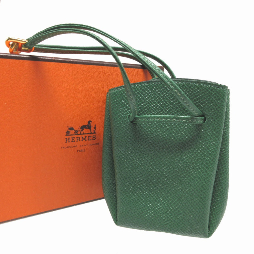 HERMES Pouch Courchevel Vert Vespa
