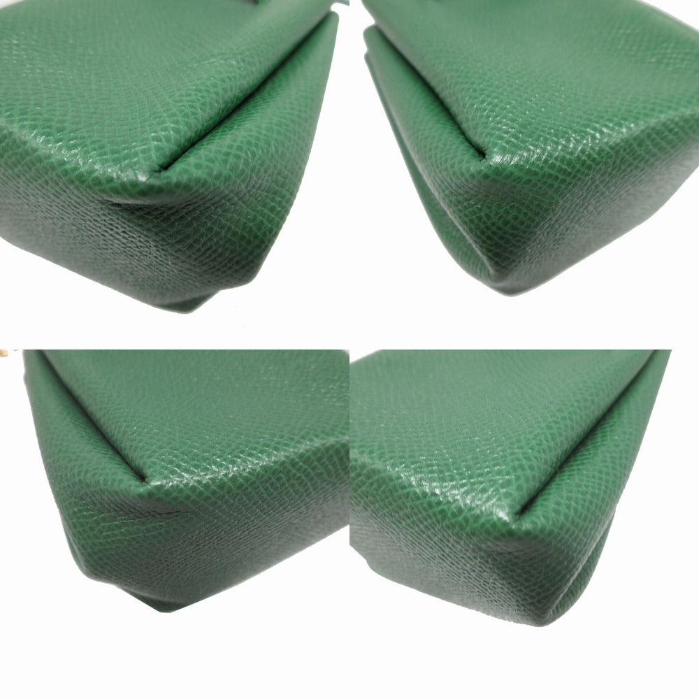 HERMES Pouch Courchevel Vert Vespa